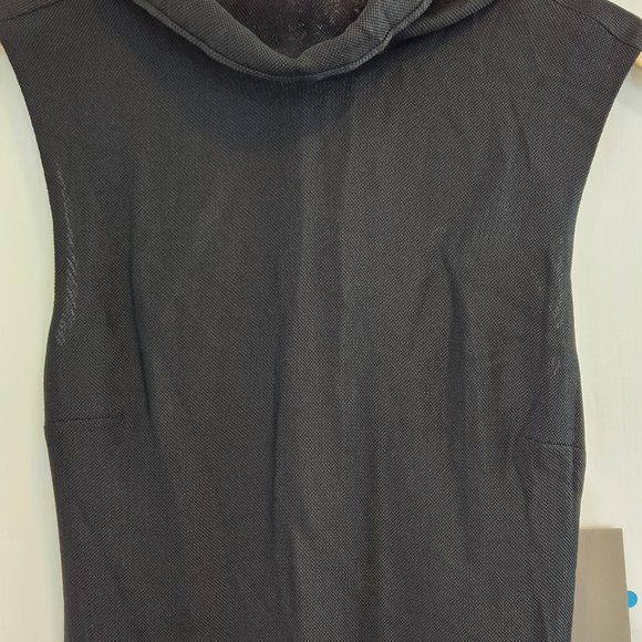 NWT Tom Ford Double Layer Mesh Cowl Neck Cut Out Back Fitted Black Dress 38 - Picture 6 of 10